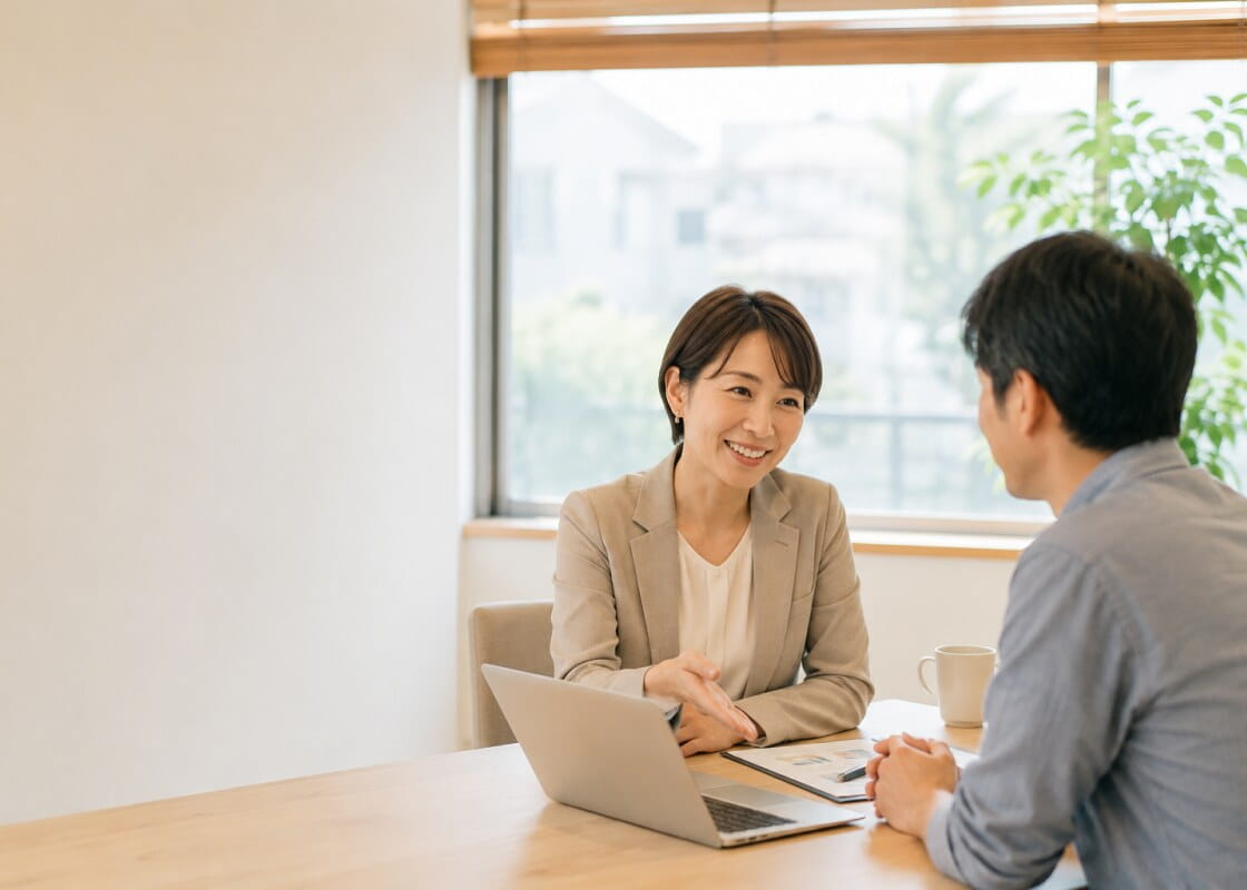 税務顧問の打ち合わせをする税理士とお客様