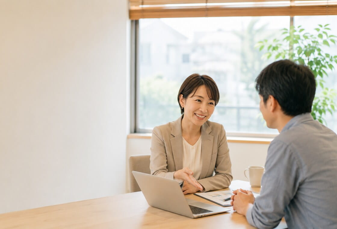 税務顧問の打ち合わせをする税理士とお客様